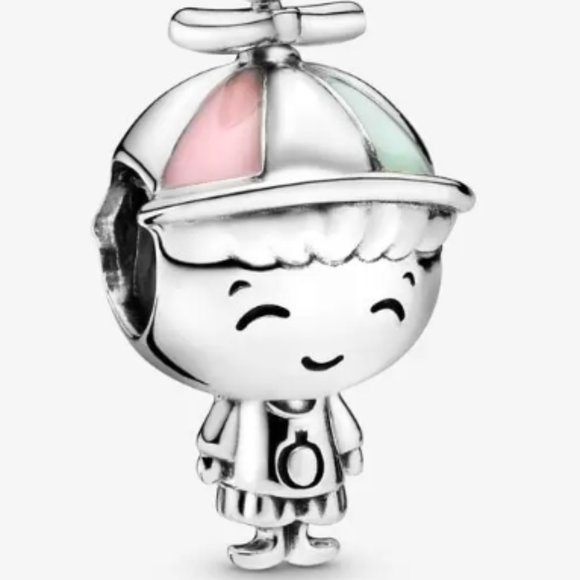 Pandora PROPELLER HAT LITTLE BOY 798015ENMX Silver Multicolor New Charm - Picture 1 of 16